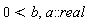 0 < b, a::real