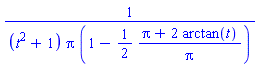 1/((t^2+1)*Pi*(1-(1/2)*(Pi+2*arctan(t))/Pi))