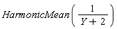 HarmonicMean(1/(Y+2))