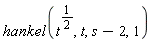 hankel(t^(1/2), t, s-2, 1)