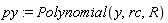 py := Polynomial(y, rc, R)