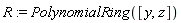 R := PolynomialRing([y, z])