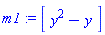 m1 := Matrix([[y^2-y]])