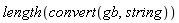 length(convert(gb, string))