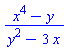 (x^4-y)/(y^2-3*x)