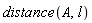 distance(A, l)