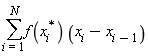 sum(f(x[i]^`* `)*(x[i]-x[i-1]), i = 1 .. N)