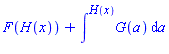 F(H(x))+int(G(a), a = `` .. H(x))