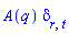 A(q)*Physics:-KroneckerDelta[r, t]