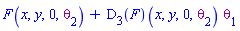 F(x, y, 0, theta[2])+Physics:-`*`((D[3](F))(x, y, 0, theta[2]), theta[1])