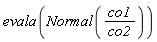 evala(Normal(co1/co2))