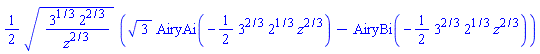 (1/2)*(3^(1/3)*2^(2/3)/z^(2/3))^(1/2)*(3^(1/2)*AiryAi(-(1/2)*3^(2/3)*2^(1/3)*z^(2/3))-AiryBi(-(1/2)*3^(2/3)*2^(1/3)*z^(2/3)))