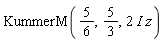 KummerM(5/6, 5/3, (2*I)*z)