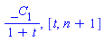 _C[1]/(1+t), [t, n+1]