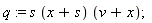 q := s*(x+s)*(v+x)