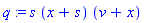 q := s*(x+s)*(v+x)