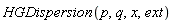 HGDispersion(p, q, x, ext)