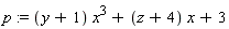 p := (y+1)*x^3+(z+4)*x+3