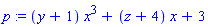 p := (y+1)*x^3+(z+4)*x+3