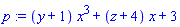 p := (y+1)*x^3+(z+4)*x+3