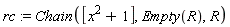rc := Chain([x^2+1], Empty(R), R)