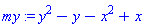 my := y^2-y-x^2+x