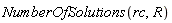 NumberOfSolutions(rc, R)
