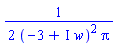 (1/2)/((-3+I*w)^2*Pi)