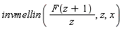 invmellin(F(z+1)/z, z, x)