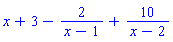 x+3-2/(x-1)+10/(x-2)