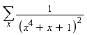 sum(1/(x^4+x+1)^2, x)