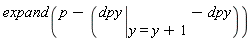 expand(p-(eval(dpy, y = y+1))+dpy)