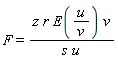 F = z*r*E(u/v)*v/(s*u)