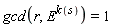 gcd(r, E^k(s)) = 1