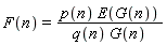 F(n) = p(n)*E(G(n))/(q(n)*G(n))