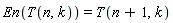 En(T(n, k)) = T(n+1, k)