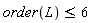 order(L) <= 6