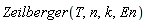 Zeilberger(T, n, k, En)