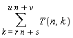 sum(T(n, k), k = r*n+s .. u*n+v)
