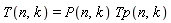 T(n, k) = P(n, k)*Tp(n, k)