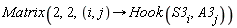 Matrix(2, 2, proc (i, j) options operator, arrow; Hook(S3[i], A3[j]) end proc)