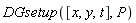 DGsetup([x, y, t], P)