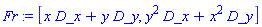 [_DG([["vector", M, []], [[[1], x], [[2], y]]]), _DG([["vector", M, []], [[[1], y^2], [[2], x^2]]])]