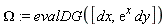Omega := evalDG([dx, exp(x)*dy])
