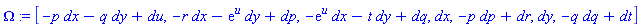 [_DG([["form", M, 1], [[[1], -p], [[2], -q], [[3], 1]]]), _DG([["form", M, 1], [[[1], -r], [[2], -exp(u)], [[4], 1]]]), _DG([["form", M, 1], [[[1], -exp(u)], [[2], -t], [[5], 1]]]), _DG([["form", M, 1], [[[1], 1]]]), _DG([["form", M, 1], [[[4], -p], [[6], 1]]]), _DG([["form", M, 1], [[[2], 1]]]), _DG([["form", M, 1], [[[5], -q], [[7], 1]]])]