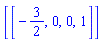 [[-3/2, 0, 0, 1]]