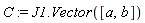 C := J1.Vector([a, b])