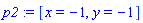 [x = -1, y = -1]