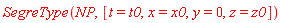 SegreType(NP, [t = t0, x = x0, y = 0, z = z0])