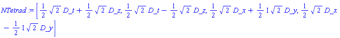 [_DG([["vector", M, []], [[[1], (1/2)*2^(1/2)], [[4], (1/2)*2^(1/2)]]]), _DG([["vector", M, []], [[[1], (1/2)*2^(1/2)], [[4], -(1/2)*2^(1/2)]]]), _DG([["vector", M, []], [[[2], (1/2)*2^(1/2)], [[3], ((1/2)*I)*2^(1/2)]]]), _DG([["vector", M, []], [[[2], (1/2)*2^(1/2)], [[3], -((1/2)*I)*2^(1/2)]]])]